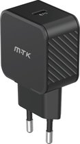 Chargeur de téléphone Moveteck USB-C 25W | Chargeur rapide | Chargeur adapté pour iPhone, Samsung, Sony et autres téléphones mobiles avec port USB - Zwart