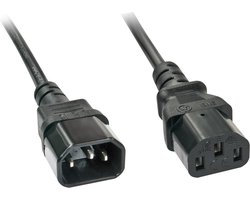 Lindy IEC-Mains Extension Cable - Voedingskabel - IEC 60320 C14 naar IEC 60320 C13 - 2 m - zwart