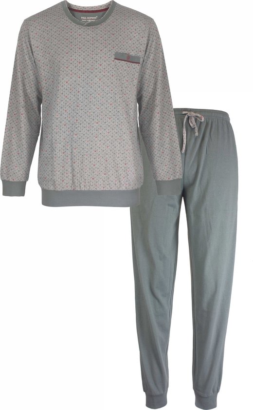 PHPYH1312B Set pyjama pour homme Paul Hopkins Design imprimé - 100 % Katoen peigné - Grijs. - Tailles : XL