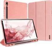 Dux Ducis Domo Tablet Cover adapté au Samsung Galaxy Tab S9 - Tri-Fold Book Case - Fonction Sleep/ Réveil - Rose