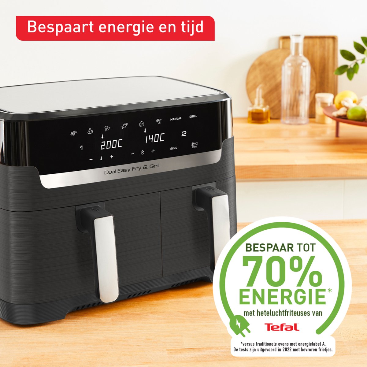 Tefal Easy Fry Dual XXL & Grill EY905B - Dubbele Airfryer - 8.3L - Dubbele Mand - Grillfunctie - XXL Capaciteit — afbeelding 4