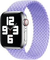 Braided Nylon Solo Loop Lichtpaars band maat L - Geschikt voor Apple Watch 38mm - 40mm - 41mm - Verstelbare stretchy elastische gevlochten smartwatchband armband zonder gesp - Voor iWatch Series 9/8/7/6/SE/5/4/3/2/1 kleine modellen