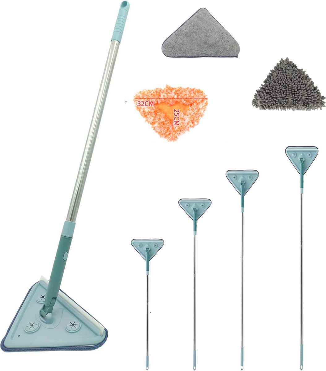 Shine Cyclonische Mop – roterende dweil voor vloeren en ramen – inclusief wasbare pads