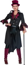 Wilbers & Wilbers - Vampier & Dracula Kostuum - Gravin Van Gravensteijn Vrouw - Zwart - Maat 44 - Halloween - Verkleedkleding