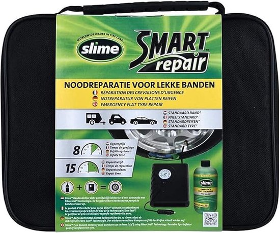 Kit Réparation Pneu Slime Smart Compressor 50050 – Colmatage 6 Mm En 15 Min