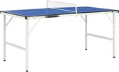 Table de tennis The Living Store - Table de jeu compacte d'intérieur - Blauw - MDF et acier - 152 x 76 x 66 cm - 16 kg