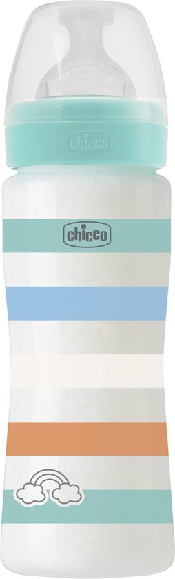 Chicco zuigfles Siliconen Well Being 330ml groen