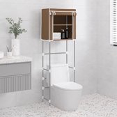 The Living Store Toiletrek 2-laags - 56 x 30 x 170 cm - Stevige structuur - ruimtebesparend - flexibel gordijn - opvallend ontwerp - Bruin