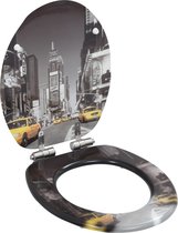 The Living Store Toiletbril New York - MDF - 42.5 x 35.8 cm - Soft-close - Verstelbare scharnieren