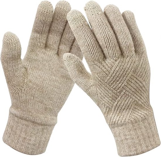 Gants thermiques pour femmes, tricot tressé, écran tactile épais, gants  d'hiver avec | bol