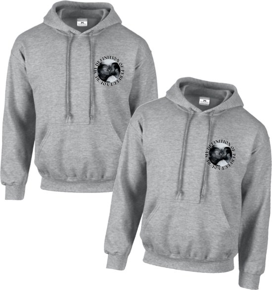 Persoonlijke hoodie set voor hem en haar - Jij bent mijn definitie van perfect - Valentijns cadeau - Met foto - Maat L