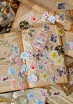 Bloemen Stickers - Irissen, Narcissen, Vlinders, Orchideeën en Meer - Set van 46 - Planner Agenda Stickers - Scrapbookdecoraties - Bujo Stickers - Geschikt voor Volwassenen en Kinderen