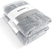handdoek, badhanddoek, set van 2 stuks, premium kwaliteit, 100% Egyptisch katoen, 70 x 140 cm, 600g/m²., zilvergrijs, 70x140 cm