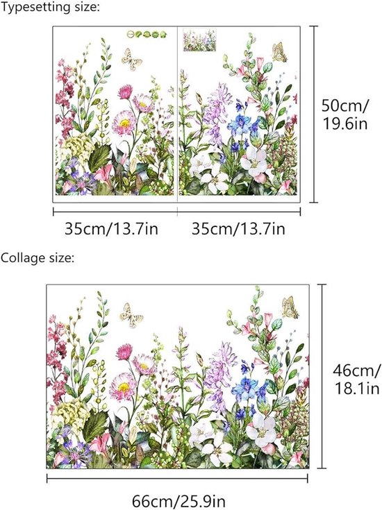 Muursticker Mural Plantes À Fleurs Stickers muraux Fleurs Décoration De  Chambre À