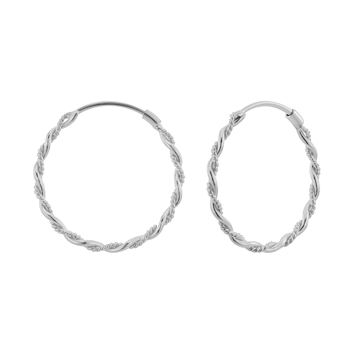 Oorbellen 925 zilver | Oorringen | Zilveren oorringen, gevlochten motief