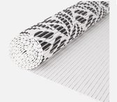 Anti-slip badmat - Rechthoek - Wit/Zwart bloemenprint - Duizend-dingen-mat - 65 x 180 cm