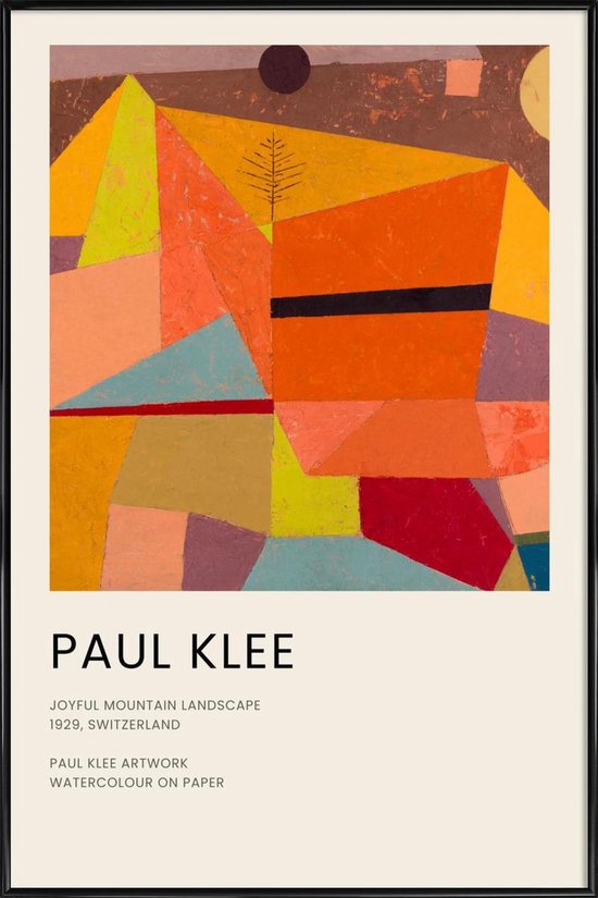 JUNIQE - Poster in kunststof lijst Klee - Joyful Mountain Landscape