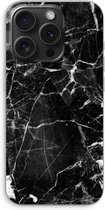 Case Company® - Hoesje geschikt voor iPhone 15 Pro hoesje - Zwart Marmer - Soft Cover Telefoonhoesje - Bescherming aan alle Kanten en Schermrand
