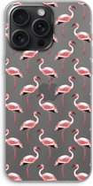 Case Company® - Hoesje geschikt voor iPhone 15 Pro Max hoesje - Flamingo - Soft Cover Telefoonhoesje - Bescherming aan alle Kanten en Schermrand
