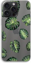 Case Company® - Hoesje geschikt voor iPhone 15 Pro Max hoesje - Tropische bladeren - Soft Cover Telefoonhoesje - Bescherming aan alle Kanten en Schermrand