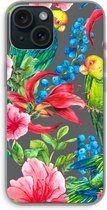 Case Company® - Hoesje geschikt voor iPhone 15 hoesje - Papegaaien - Soft Cover Telefoonhoesje - Bescherming aan alle Kanten en Schermrand