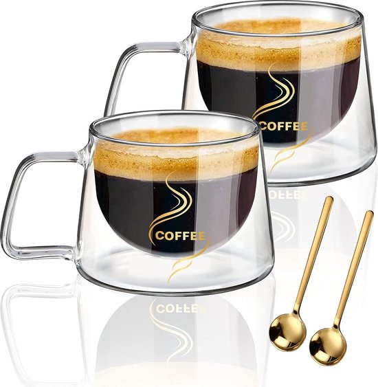 Lot De 8 Tasses à Expresso En Verre Borosilicate à Double Paroi, 300ml, Transparentes, Micro-ondes Et Lave-vaisselle Tasse Expresso Verre Lot De 8 Tasses à Expresso En Verre Borosilicate à Double Paroi, 300ml, Transparentes, Micro-ondes Et Lave-vaisselle Tasse Expresso Verre