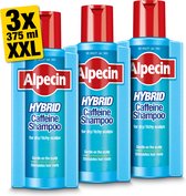Alpecin Hybrid Shampoo 3x 375ml | Natuurlijke haargroei shampoo voor gevoelige en droge hoofdhuid