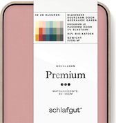 schlafgut Premium drap-housse S - 90x190 - 100x220, 95% de coton organique doux et 5% d’élasthanne, Purple Mid