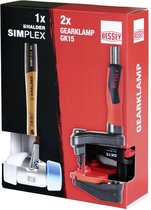 Bessey GK15-SIMPLEX-A Pince de transmission GearKlamp GK15 + marteau de protection simplex-A Largeur de serrage (max.) : 150 mm Dimensions. préparation au travail