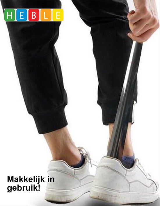 Chausse-pied Métal 30 cm Acier inoxydable robuste | Extracteur de chaussures | Groot | Cuillère à chaussures | chausse-pieds de Heble®
