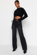 Trendyol TWOAW24JE00073 Volwassenen Vrouwen Jeans - Zwart - 40