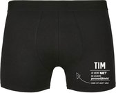 Tim, je hebt niet de leukste persoonlijkheid, maar dit helpt wel Heren Boxershort - relatie - vriend - onderbroek - grappig