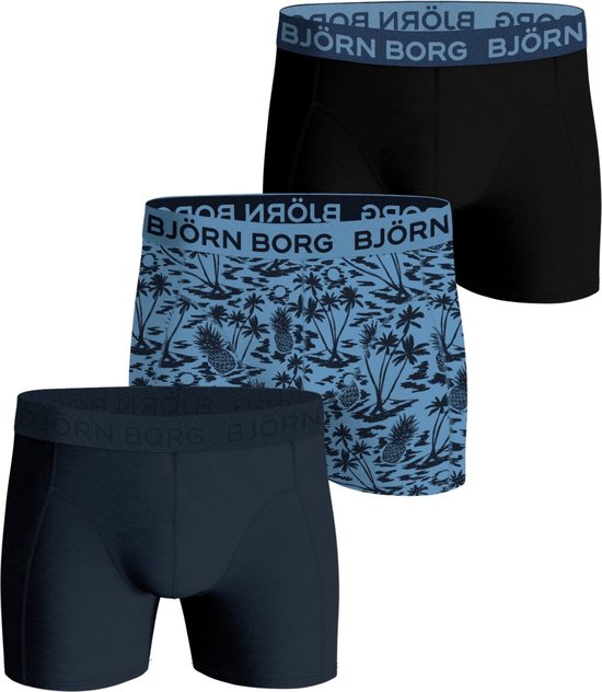 Bjorn Borg 3-Pack heren boxershort - Cotton stretch - S - Blauw