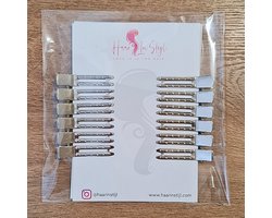 Haar in Stijl® | 24 stuks Curl Clip | 2 Benig Metalen Krul haarclips | haarklem voor Stylen van krullen | kapper Styling haar tools clips klips klem | Salon Haarspelden