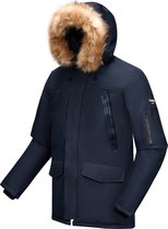 Heren Jas winter met Ballin Est. 2013 Parka Philipp Print - Blauw - Maat XXL