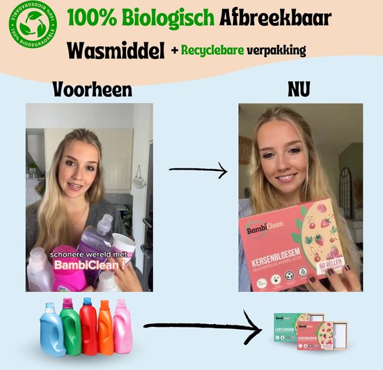 BambiClean Wash Strips Spring Dream - 120 lavages - Lingettes détergentes écologiques - Bandes détergentes