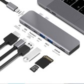7 in 1 USB C hub naar HDMI, Thunderbolt 3, sd reader, usb geschikt voor Macbook Pro/Air 2018-2020