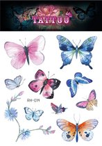 Temporary tattoo | tijdelijke tattoo | fake tattoo | vlinders - butterflies | 11.7 x 10.5 cm