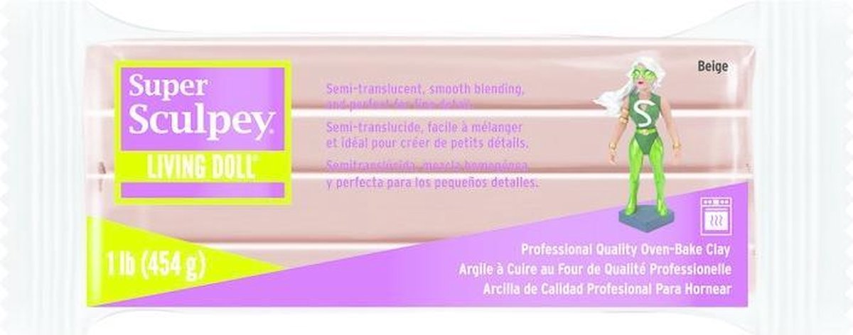 Super Sculpey living doll - medium beige - 454 gr - Sculpey