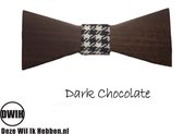 DWIH - houten Vlinderdas - Vlinderstrik van hout - Dark Chocolate