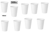 Witte wegwerp koffiebekers - Kartonnen bekers - Uitstekend geschikt voor werkplaatsen of feesten - 180 ml - 500 stuks