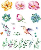 Temporary tattoo | tijdelijke tattoo | fake tattoo | bloemplanten | 105 x 120 mm