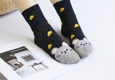 Sokken Dames blauw / grijs - print muis / kaas - Maat 36-40