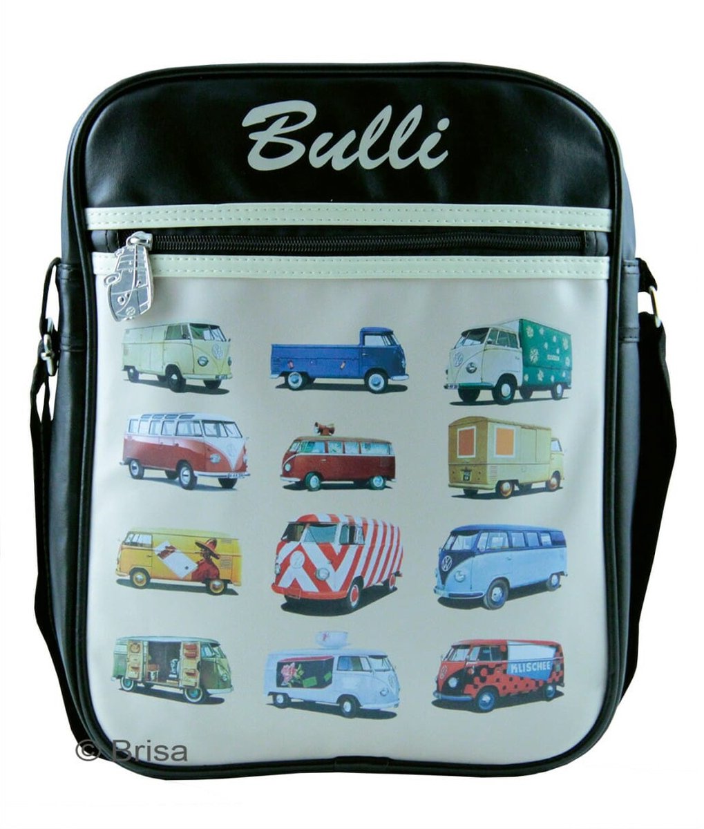 BRISA VW Collection - Stijlvolle & coole Volkswagen retro/vintage schouder-/reistas met VW T1 Bulli Bus- motief (kunstleer)