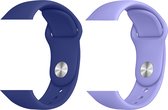 2 sport bandjes geschikt voor Apple Smartwatch 38/40 mm M/L – YOUNIQ – Marine Blauw & Lila – iWatch Series 1/2/3/4/5/6/SE - Horloge Band Straps geschikt voor Apple watch