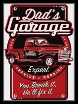 2D bord "Dad's Garage" 20x25cm