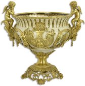 Bronzen decoratie - Bloempot - Porseleinen vaas - 60 cm hoog