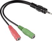 Jumalu Audio kabel 2x 3.5 mm Jack Plug naar 3.5mm Stereo Jack (CTIA/AHJ) - 15 cm -  2x 3.5 mm jack socket
