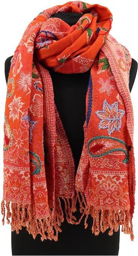 Accessoires Sjaals & omslagdoeken Sjaals Met de hand geweven. perfect voor de herfst en koel weer Gele en oranje geruite kasjmier sjaal en reiswrap 