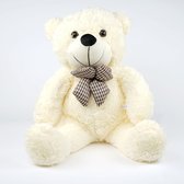 Snufie Classic Pluche Teddybeer Groot 80 cm | Premium knuffel extra zacht en donzig | Grote knuffel met strik | Voor kinderen vanaf 1 jaar | Navulbaar